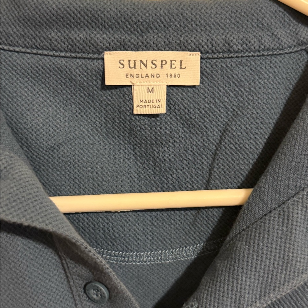Sunspel Men's Blue Polo Shirt - Picture 2 of 3